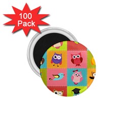 Owls Pattern Abstract Art Vector Cartoon 1 75  Magnets (100 Pack)  by Salman4z