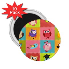 Owls Pattern Abstract Art Vector Cartoon 2 25  Magnets (10 Pack)  by Salman4z