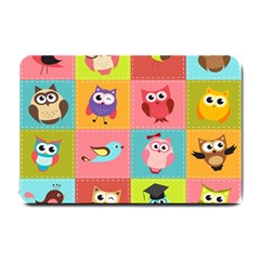 Owls Pattern Abstract Art Vector Cartoon Small Doormat by Salman4z