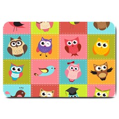 Owls Pattern Abstract Art Vector Cartoon Large Doormat by Salman4z