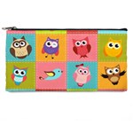 Owls Pattern Abstract Art Vector Cartoon Pencil Case Front