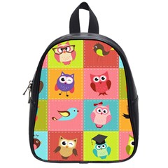 Owls Pattern Abstract Art Vector Cartoon School Bag (small) by Salman4z