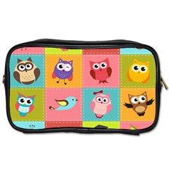 Owls Pattern Abstract Art Vector Cartoon Toiletries Bag (one Side) by Salman4z