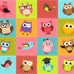 Owls Pattern Abstract Art Vector Cartoon Play Mat (rectangle) by Salman4z