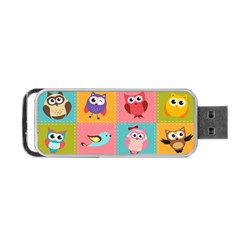 Owls Pattern Abstract Art Vector Cartoon Portable Usb Flash (one Side) by Salman4z