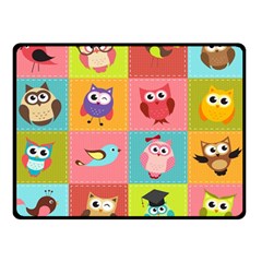 Owls Pattern Abstract Art Vector Cartoon Two Sides Fleece Blanket (small) by Salman4z