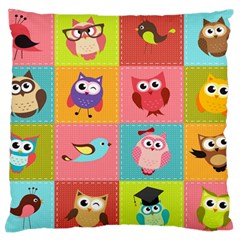 Owls Pattern Abstract Art Vector Cartoon Standard Premium Plush Fleece Cushion Case (one Side) by Salman4z