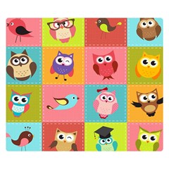 Owls Pattern Abstract Art Vector Cartoon Two Sides Premium Plush Fleece Blanket (small) by Salman4z