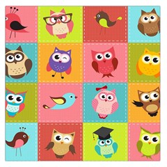 Owls Pattern Abstract Art Vector Cartoon Square Satin Scarf (36  X 36 ) by Salman4z