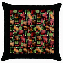 Vegetable Throw Pillow Case (black) by SychEva