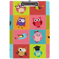 Owls Pattern Abstract Art Vector Cartoon A4 Acrylic Clipboard by Salman4z