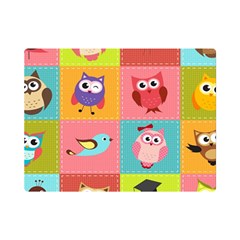 Owls Pattern Abstract Art Vector Cartoon Premium Plush Fleece Blanket (mini)