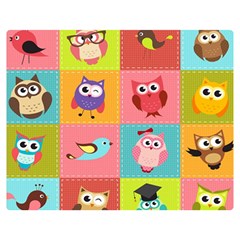 Owls Pattern Abstract Art Vector Cartoon Premium Plush Fleece Blanket (medium) by Salman4z