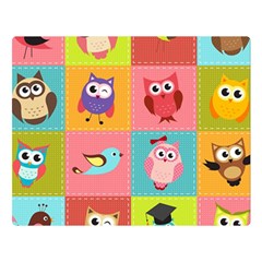 Owls Pattern Abstract Art Vector Cartoon Premium Plush Fleece Blanket (large) by Salman4z