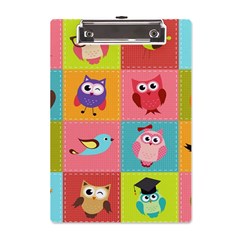 Owls Pattern Abstract Art Vector Cartoon A5 Acrylic Clipboard by Salman4z