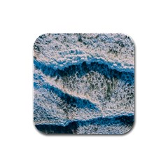 Waves Wave Nature Beach Rubber Square Coaster (4 Pack) by Salman4z