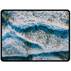 Waves Wave Nature Beach Two Sides Fleece Blanket (large) by Salman4z