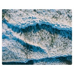 Waves Wave Nature Beach Two Sides Premium Plush Fleece Blanket (medium) by Salman4z