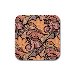 Colorful Background Artwork Pattern Floral Patterns Retro Paisley Rubber Coaster (square) by Salman4z