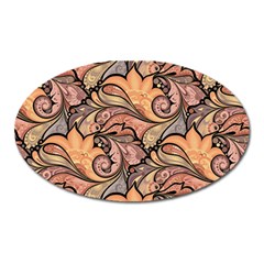 Colorful Background Artwork Pattern Floral Patterns Retro Paisley Oval Magnet by Salman4z