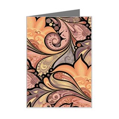 Colorful Background Artwork Pattern Floral Patterns Retro Paisley Mini Greeting Card by Salman4z