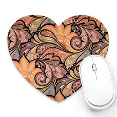 Colorful Background Artwork Pattern Floral Patterns Retro Paisley Heart Mousepad by Salman4z