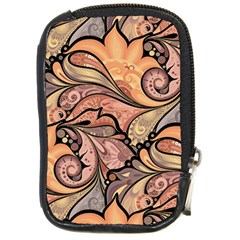 Colorful Background Artwork Pattern Floral Patterns Retro Paisley Compact Camera Leather Case by Salman4z