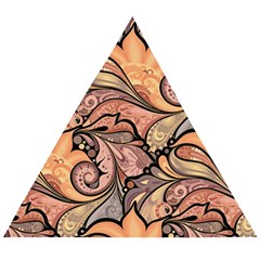 Colorful Background Artwork Pattern Floral Patterns Retro Paisley Wooden Puzzle Triangle by Salman4z