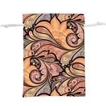 Colorful Background Artwork Pattern Floral Patterns Retro Paisley Lightweight Drawstring Pouch (XL) Front