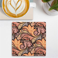 Colorful Background Artwork Pattern Floral Patterns Retro Paisley Uv Print Square Tile Coaster  by Salman4z