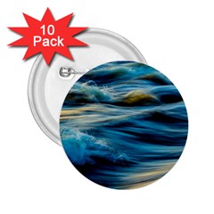 Waves Wave Water Blue Sea Ocean Abstract 2.25  Buttons (10 pack) 