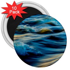 Waves Wave Water Blue Sea Ocean Abstract 3  Magnets (10 pack) 