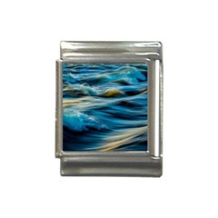 Waves Wave Water Blue Sea Ocean Abstract Italian Charm (13mm)