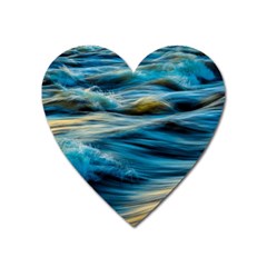 Waves Wave Water Blue Sea Ocean Abstract Heart Magnet