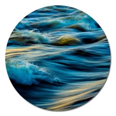 Waves Wave Water Blue Sea Ocean Abstract Magnet 5  (Round)