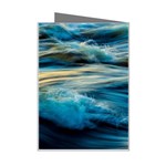 Waves Wave Water Blue Sea Ocean Abstract Mini Greeting Card Right