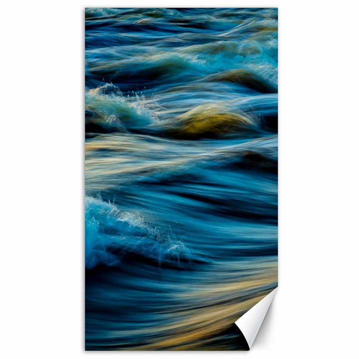 Waves Wave Water Blue Sea Ocean Abstract Canvas 40  x 72 