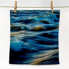 Waves Wave Water Blue Sea Ocean Abstract Face Towel