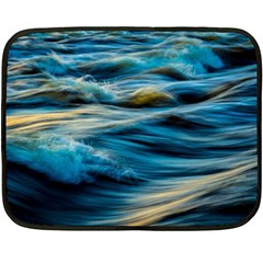 Waves Wave Water Blue Sea Ocean Abstract Fleece Blanket (Mini)