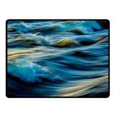 Waves Wave Water Blue Sea Ocean Abstract Fleece Blanket (Small)