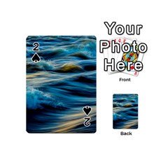 Waves Wave Water Blue Sea Ocean Abstract Playing Cards 54 Designs (Mini)