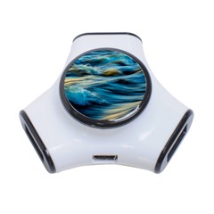 Waves Wave Water Blue Sea Ocean Abstract 3-Port USB Hub