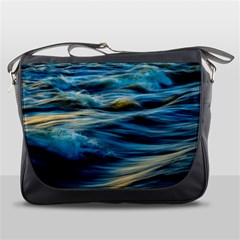 Waves Wave Water Blue Sea Ocean Abstract Messenger Bag