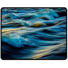 Waves Wave Water Blue Sea Ocean Abstract Two Sides Fleece Blanket (Medium)