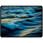 Waves Wave Water Blue Sea Ocean Abstract Two Sides Fleece Blanket (Large) 80 x60  Blanket Front