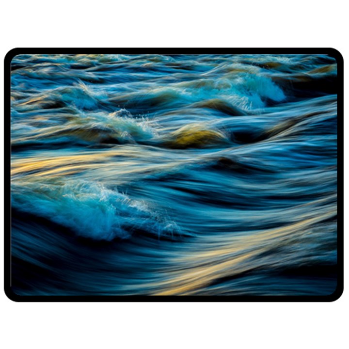 Waves Wave Water Blue Sea Ocean Abstract Two Sides Fleece Blanket (Large)