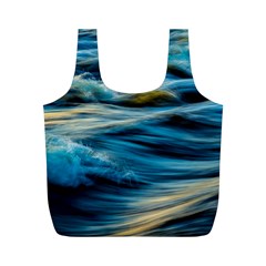 Waves Wave Water Blue Sea Ocean Abstract Full Print Recycle Bag (m) by Salman4z