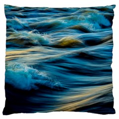 Waves Wave Water Blue Sea Ocean Abstract Standard Premium Plush Fleece Cushion Case (Two Sides)