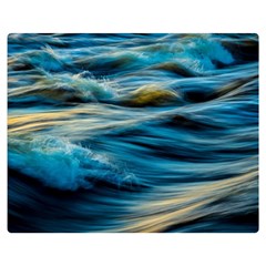 Waves Wave Water Blue Sea Ocean Abstract Two Sides Premium Plush Fleece Blanket (medium) by Salman4z