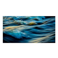 Waves Wave Water Blue Sea Ocean Abstract Satin Shawl 45  x 80 